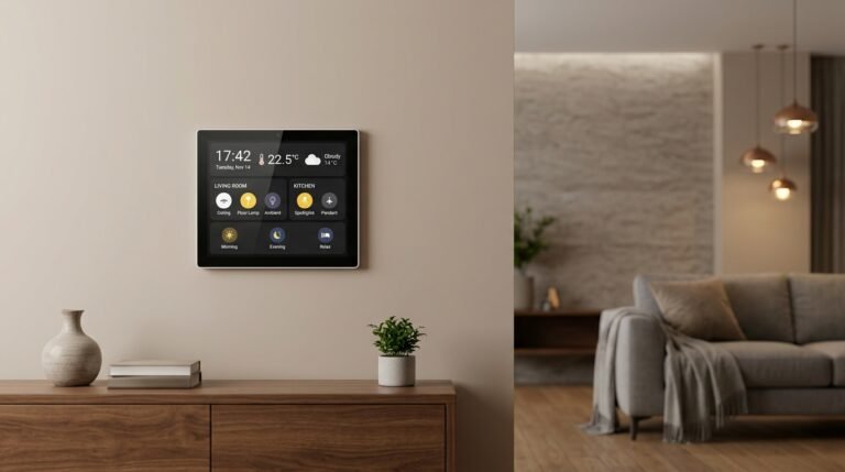painel touch de parede casa inteligente