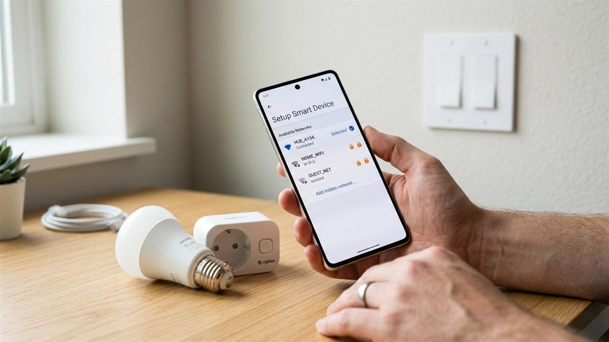 Ajuste de rede Wi-Fi 2.4GHz e interruptor para estabilizar lâmpada Steck piscando