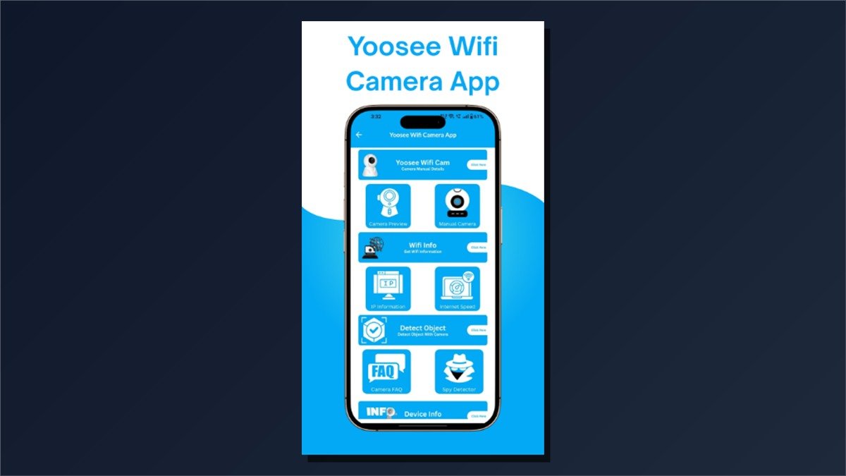 Tela do aplicativo para câmera Wi-Fi compatível com Yoosee